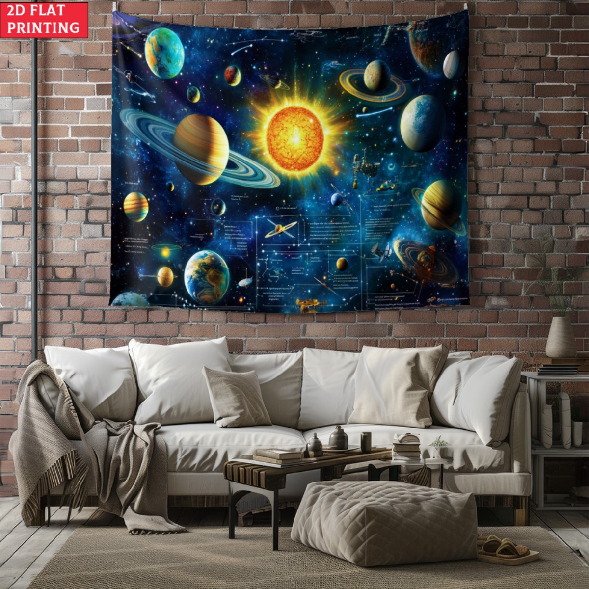 Kids Education Room - senza cornice Sistema solare pianeta arazzo