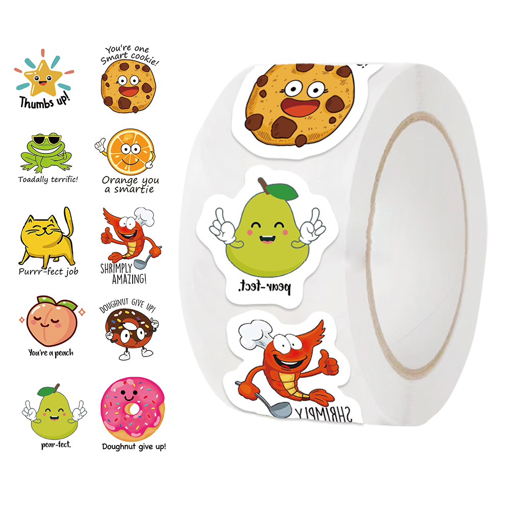 Kids Education Motivation - 500 pezzi rotolo carino decalcomania studente