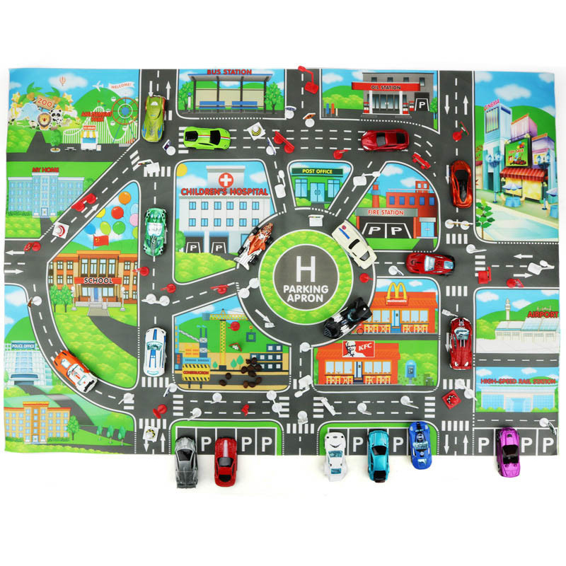 Kids Educational Mat - Tappeto Educativo 130x100cm con Mappa Stradale