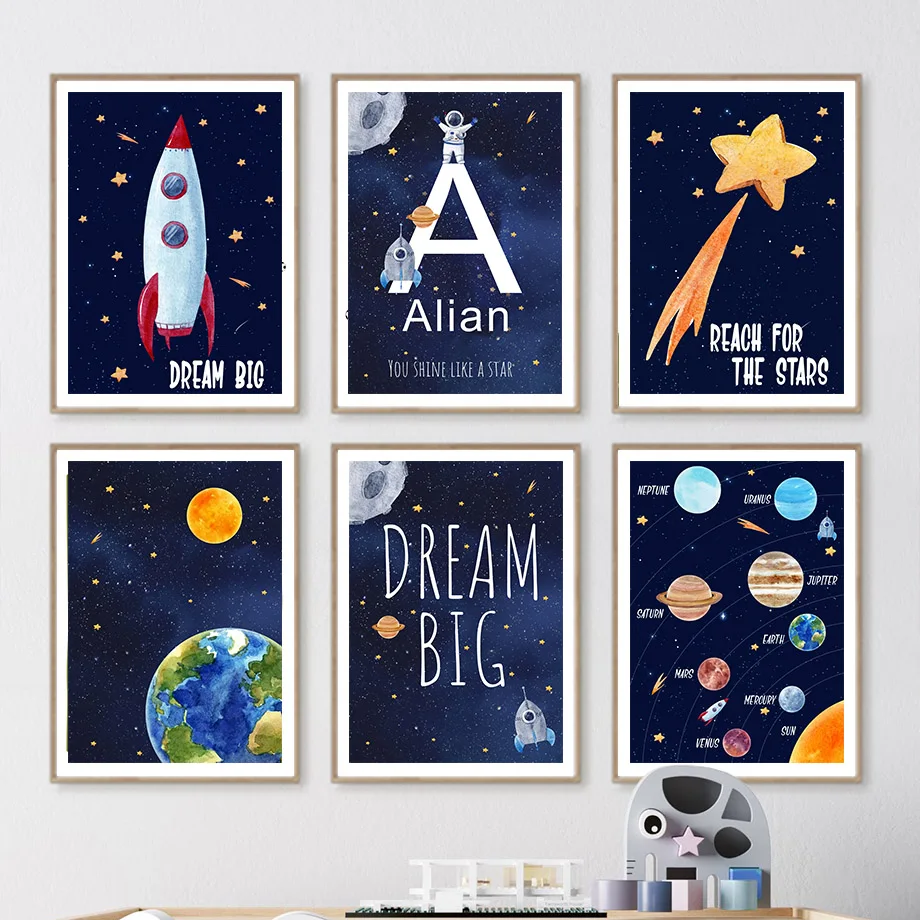 Kids Education Room - 1 quadro su tela personalizzabile con