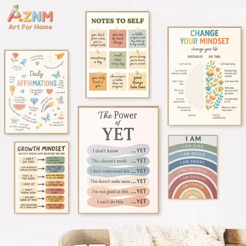 Stampa su Tela AZNM con Messag - Kids Education Motivation recensione e prezzo