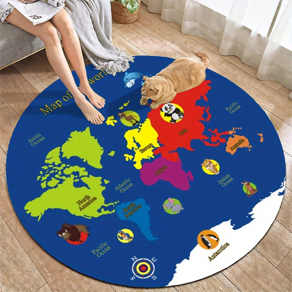 Tappeto Rotondo con Mappa del  - Kids Education Room recensione e prezzo