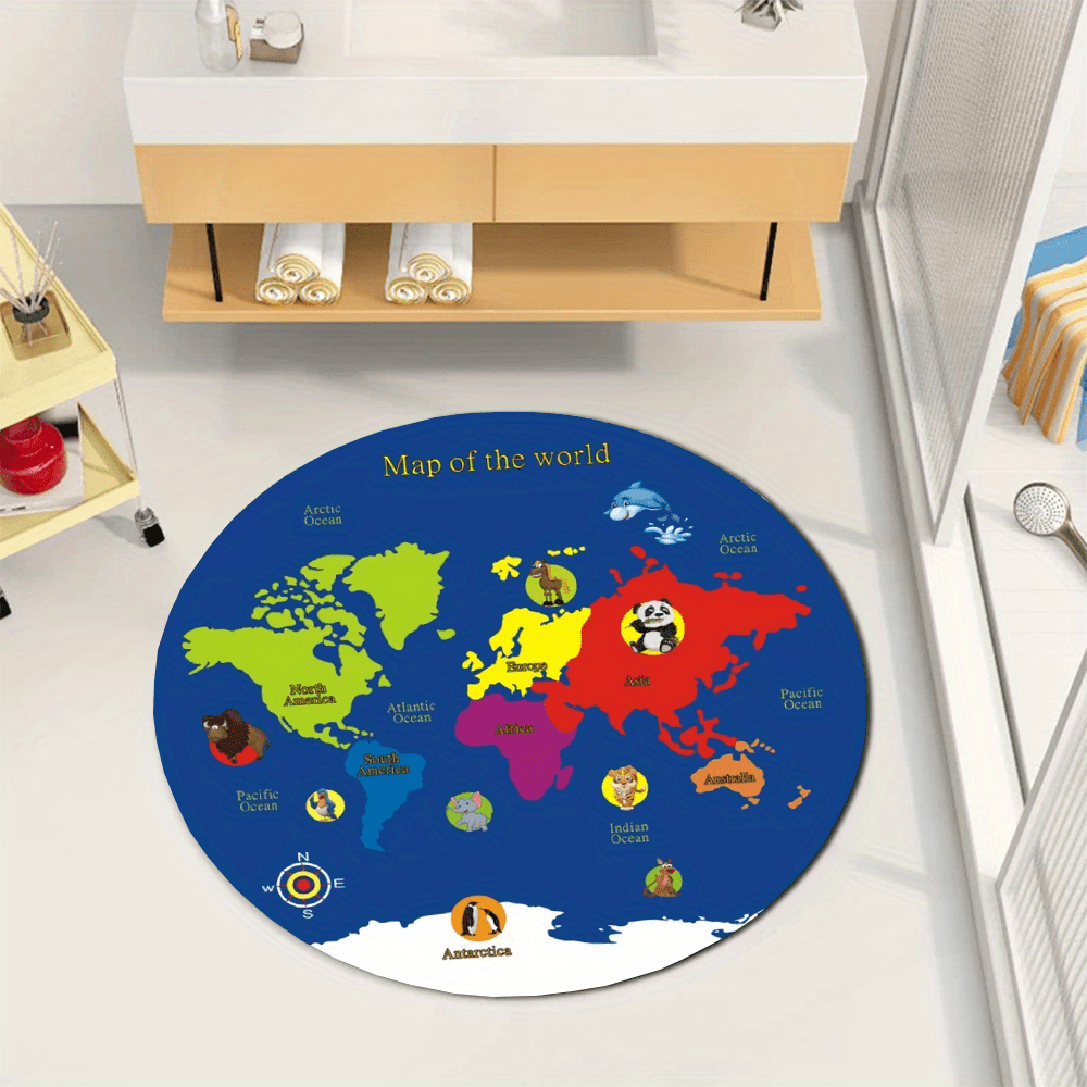 Tappeto Rotondo con Mappa del  - Kids Education Room recensione e prezzo